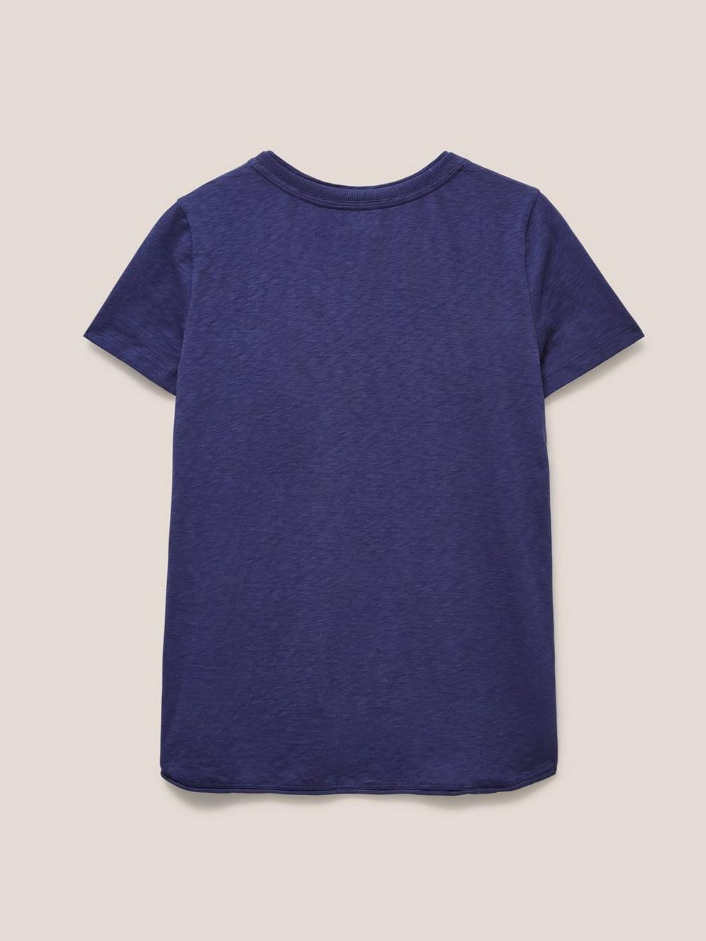 ABBIE CREW NECK TEE in DARK NAVY - FLAT BACK