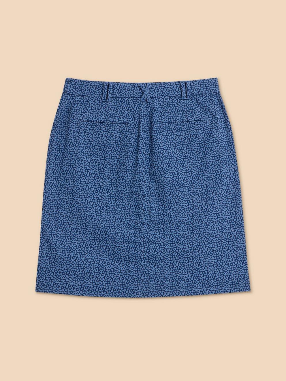 Melody Twill Skirt in BLUE PR - FLAT BACK