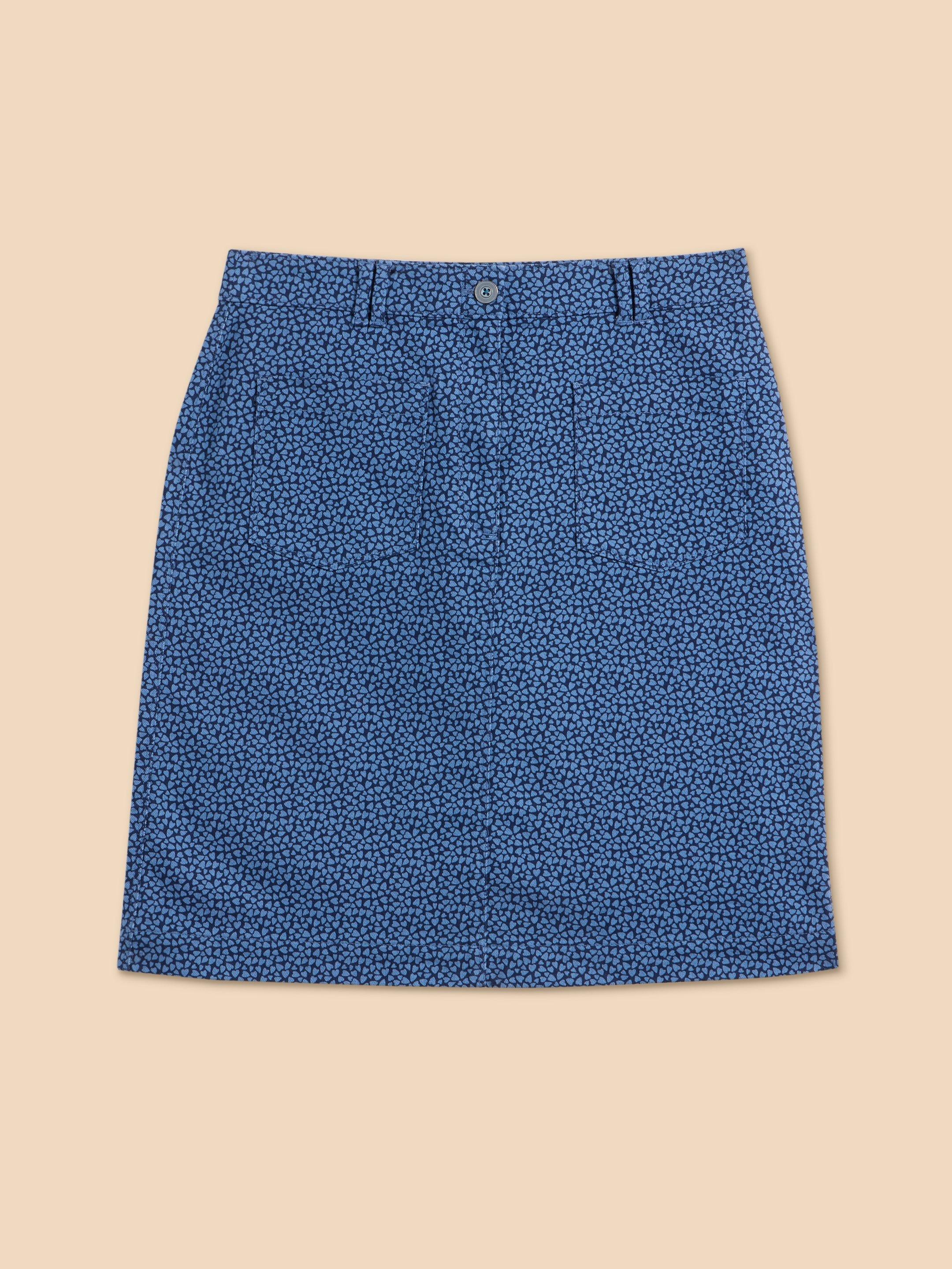 Melody Twill Skirt in BLUE PR - FLAT FRONT