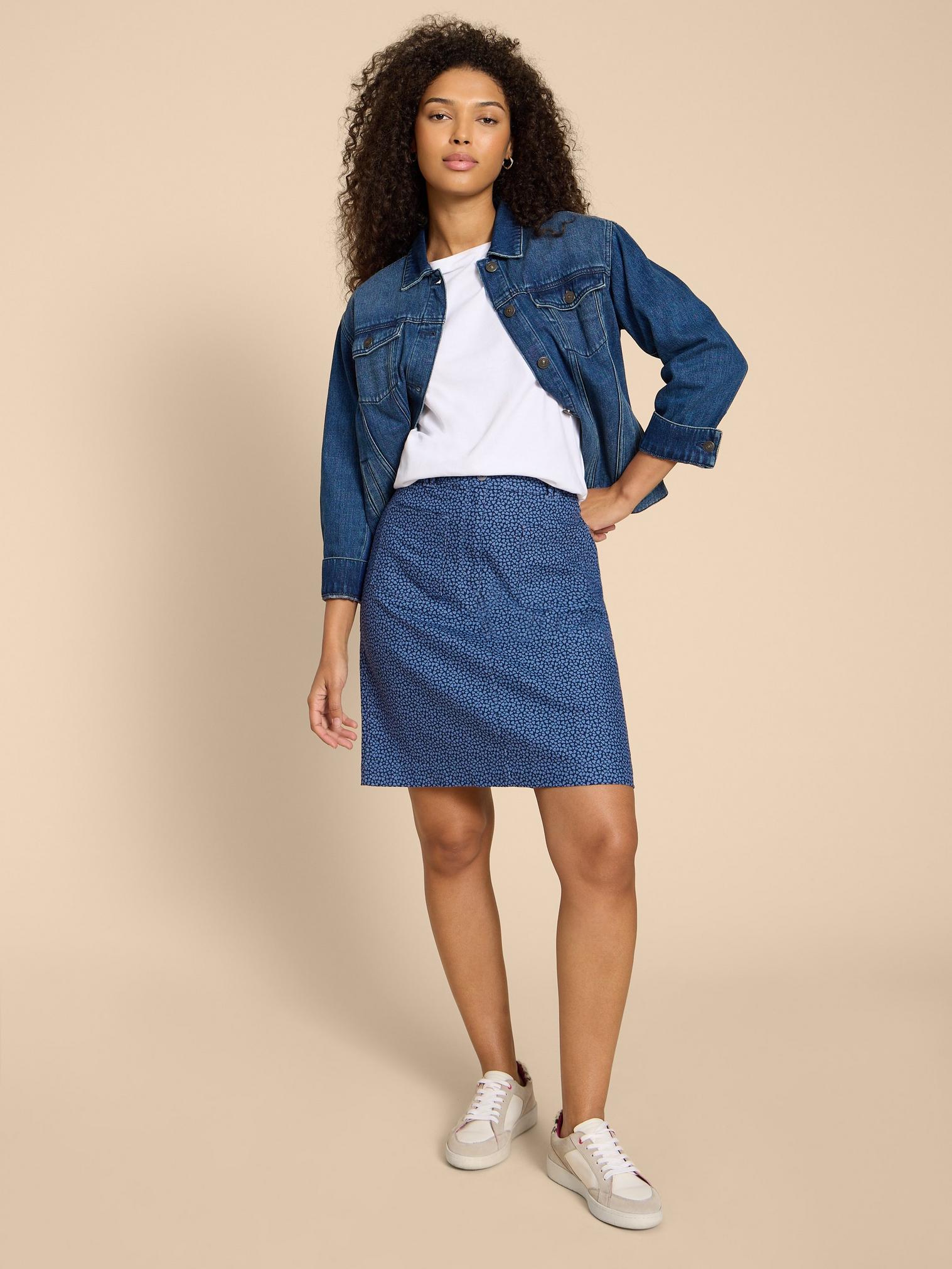 Melody Twill Skirt in BLUE PR - LIFESTYLE