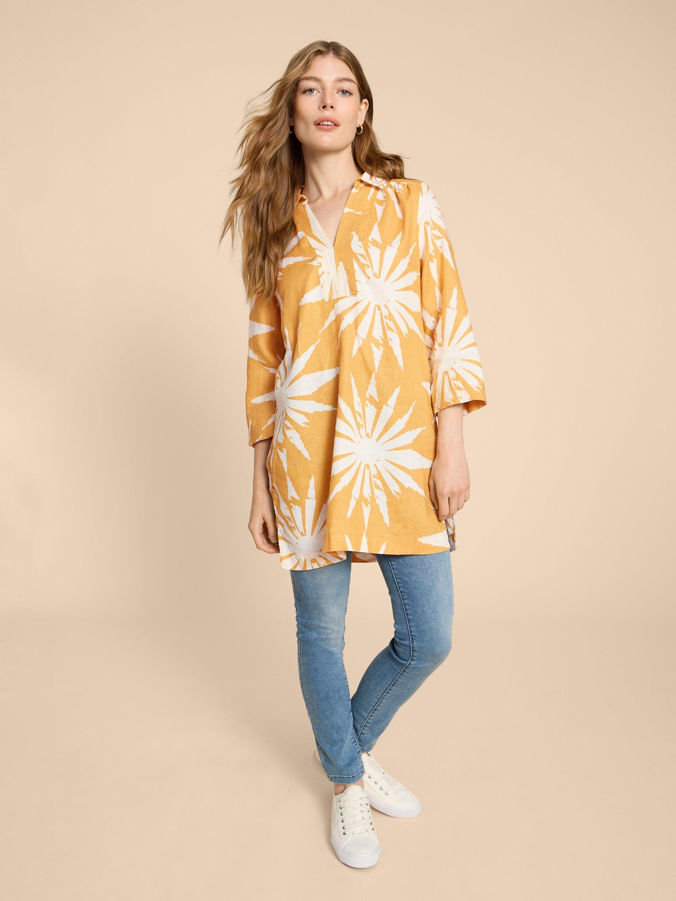 Blaire Linen Tunic in CHART PR - LIFESTYLE