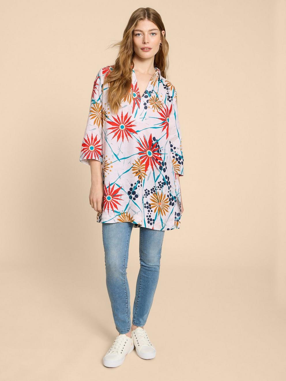 Blaire Linen Tunic in IVORY PR - LIFESTYLE