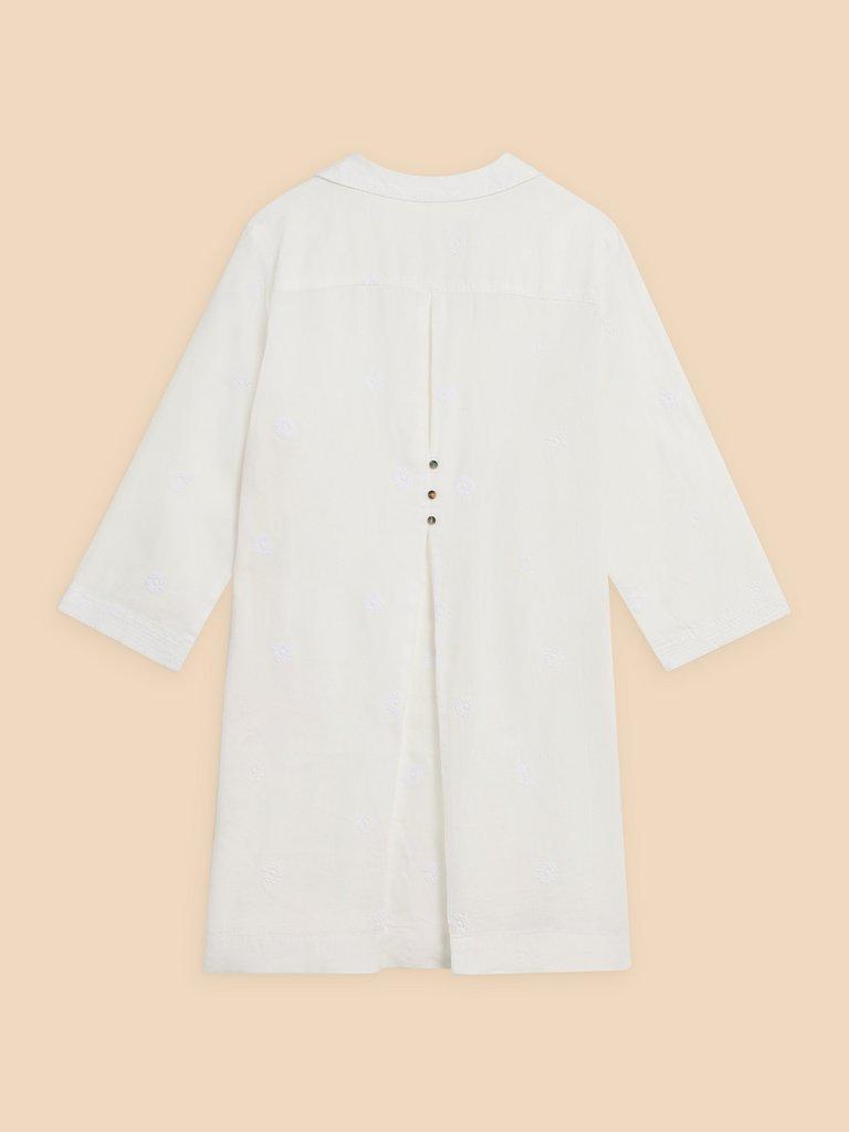 Blaire Linen Tunic in NAT WHITE - FLAT BACK