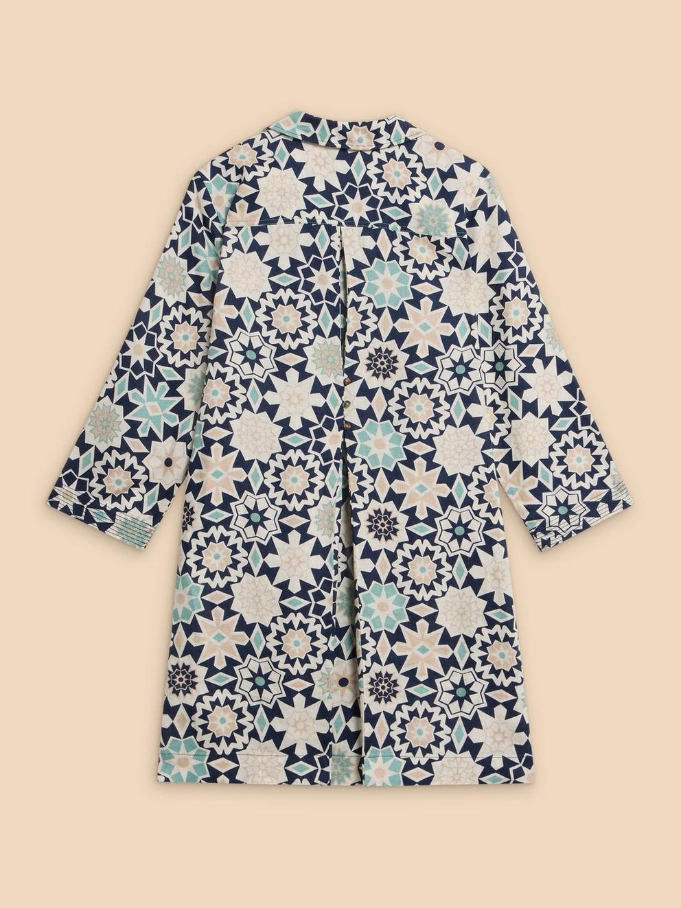 Blaire Linen Tunic in NAVY PR - FLAT BACK