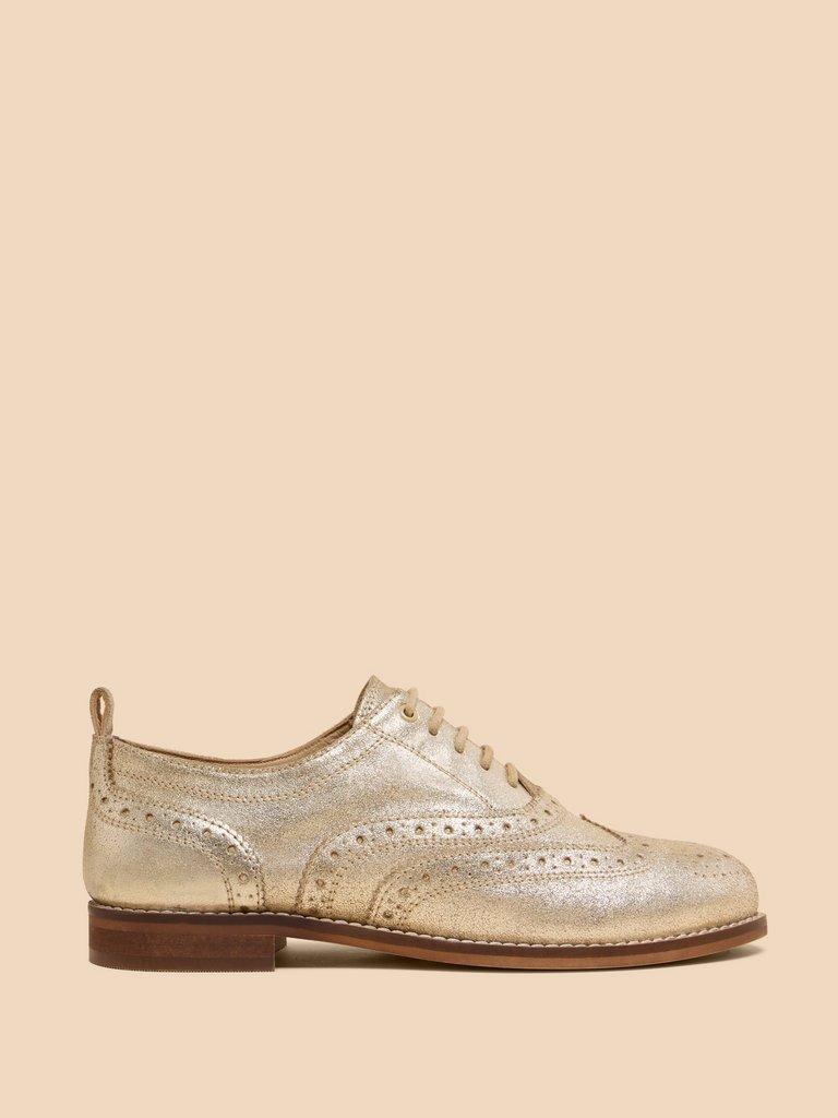 Gold brogues sales