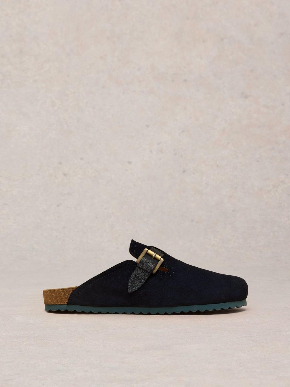 Myrtle Suede Slip On Mule in DARK NAVY - LIFESTYLE