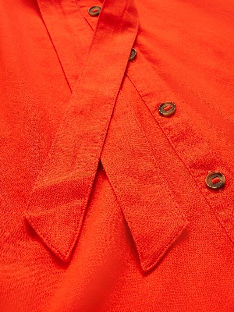 Beth Linen Blend Shirt Dress in BRT ORANGE - FLAT DETAIL