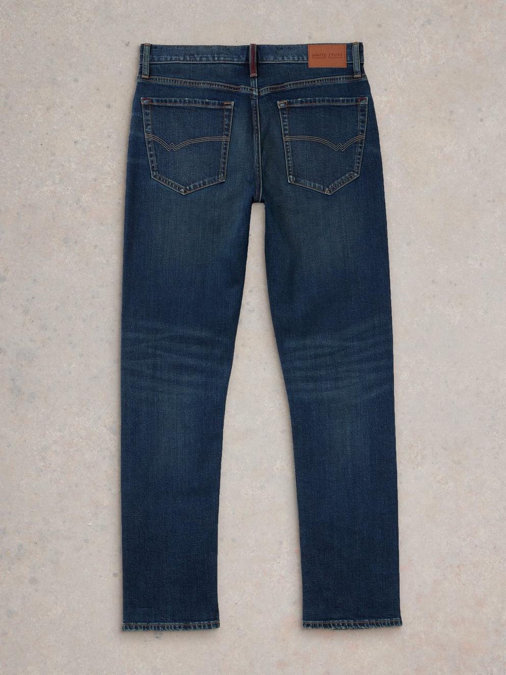 Eastwood Straight Jean Zip Fly in DK BLUE - FLAT BACK