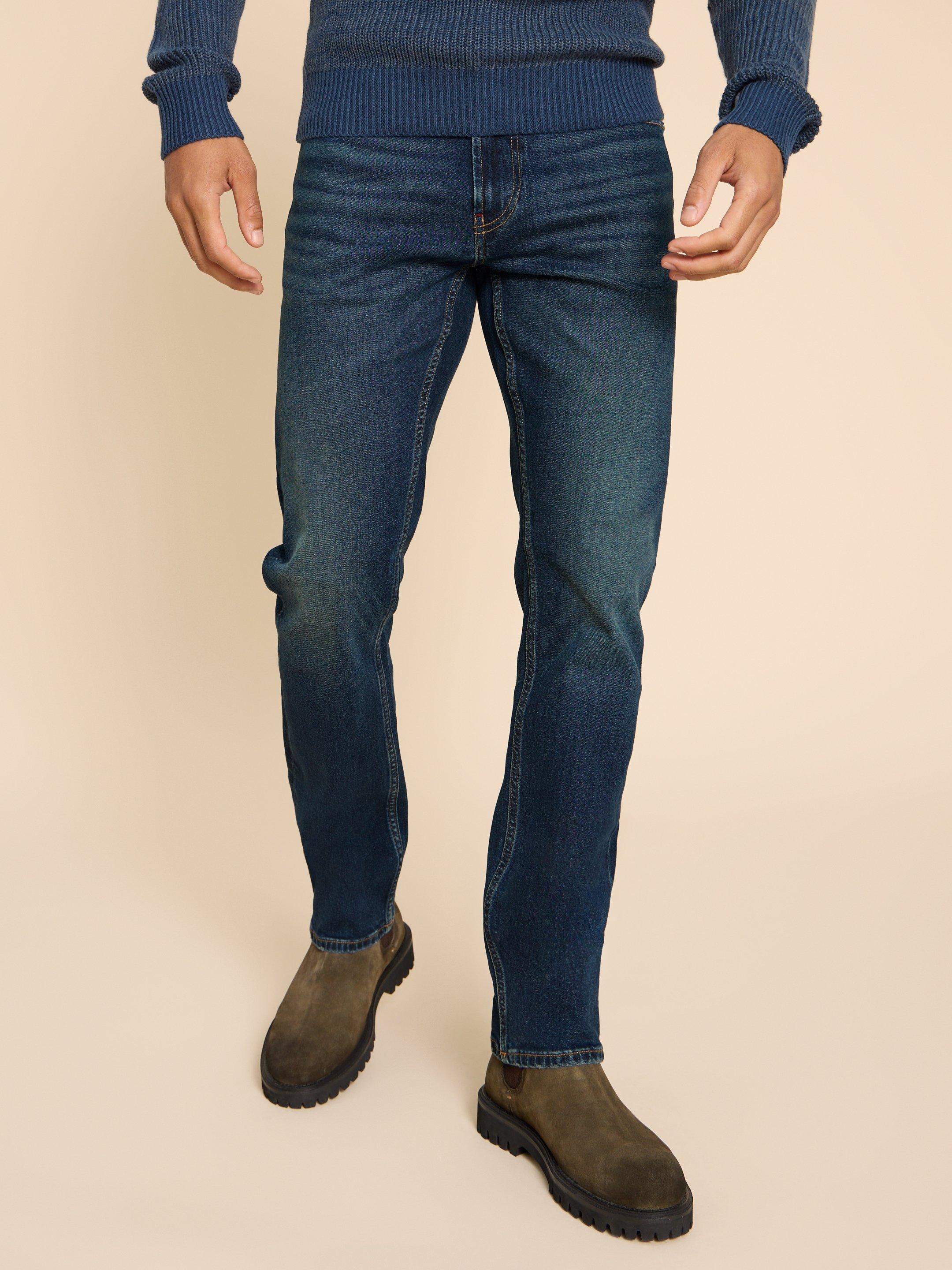 Eastwood Straight Jean Zip Fly in DK BLUE - LIFESTYLE