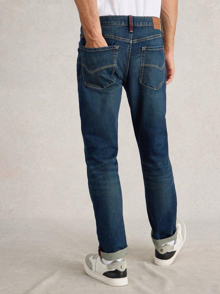 Eastwood Straight Jean Zip Fly in DK BLUE - MODEL BACK