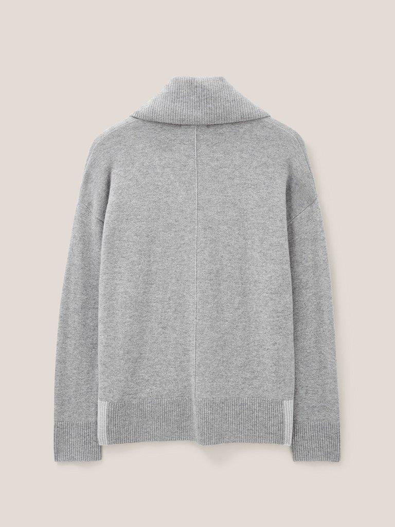 CALLIE CASHMERE JUMPER in MID GREY - FLAT BACK