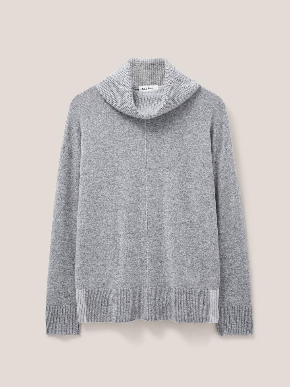 CALLIE CASHMERE JUMPER in MID GREY - FLAT FRONT