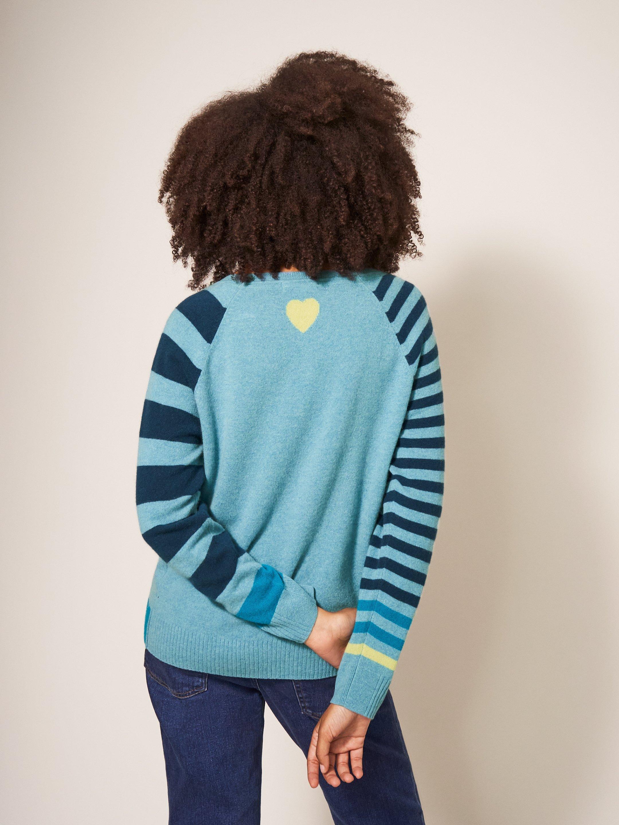 CLARA CASHMERE JUMPER in BLUE MULTI White Stuff