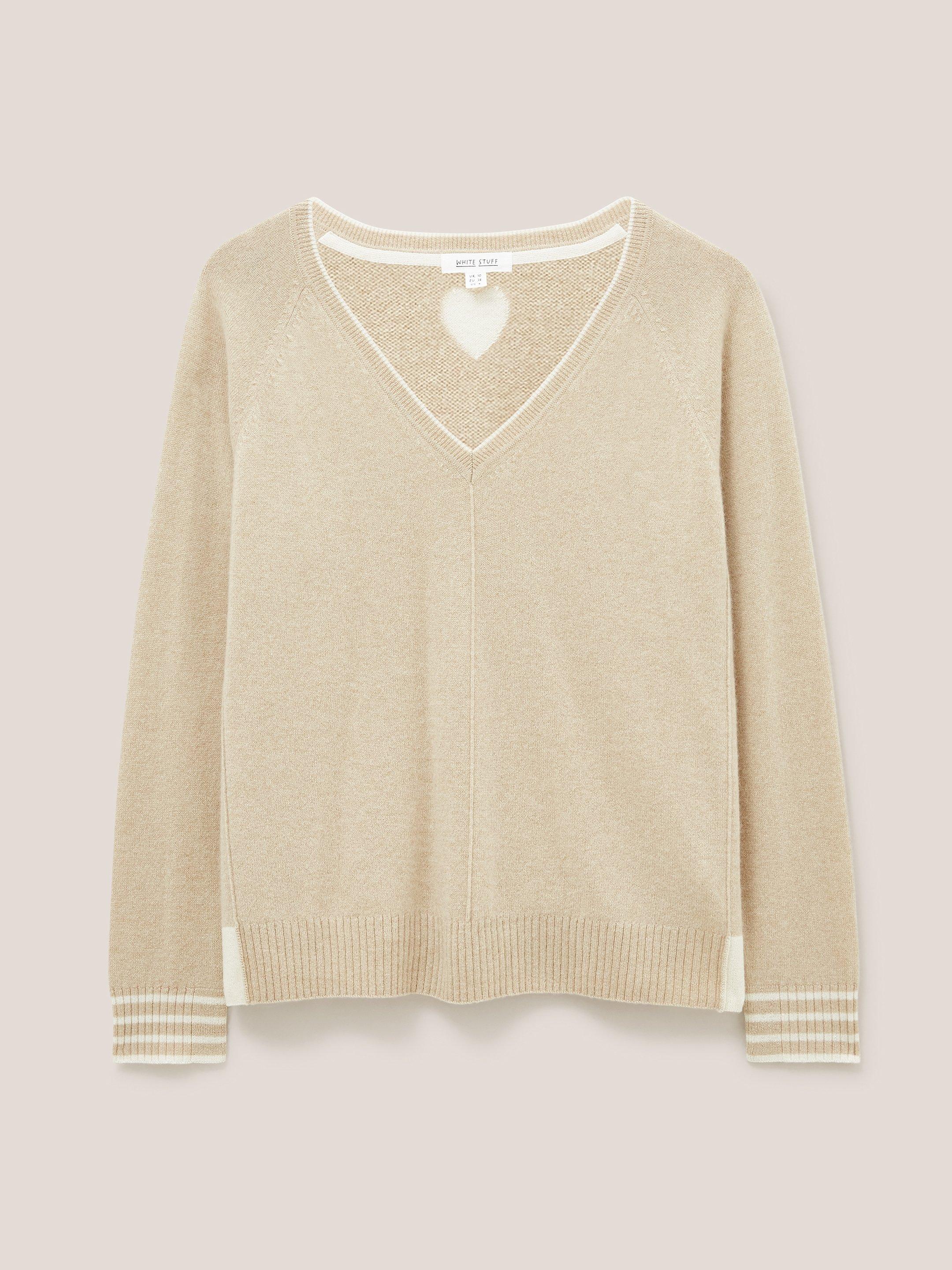 CLARA CASHMERE JUMPER in NAT MLT - FLAT FRONT