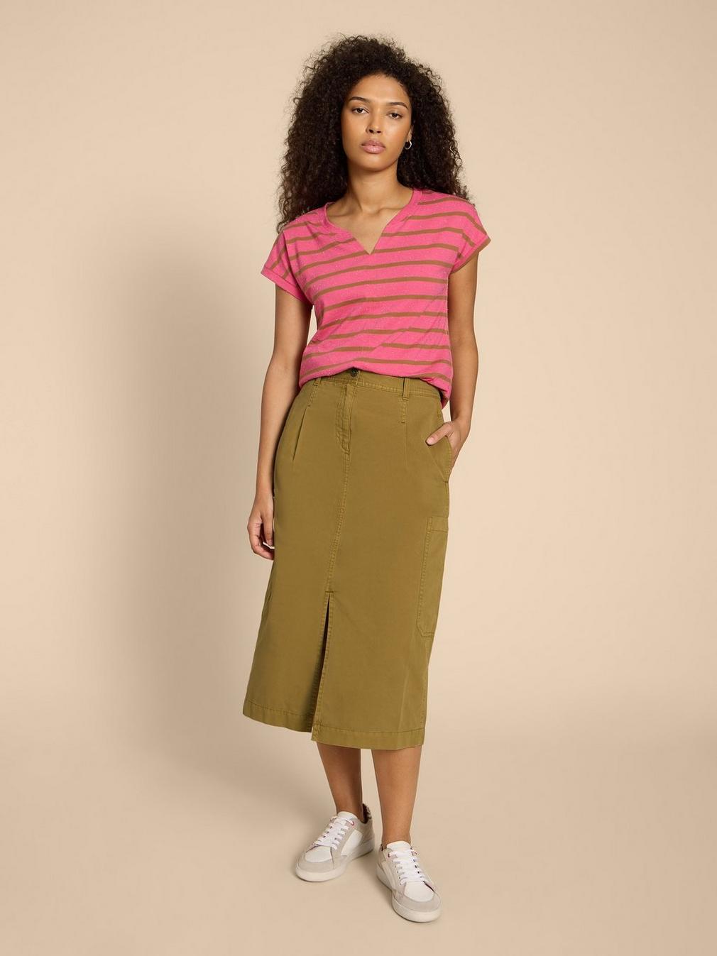 Carlie Cargo Skirt in KHAKI GRN - LIFESTYLE