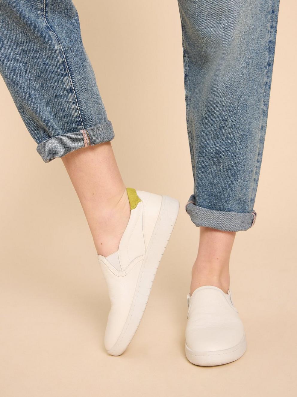 Primrose Leather Slip On in BRIL WHITE - LIFESTYLE