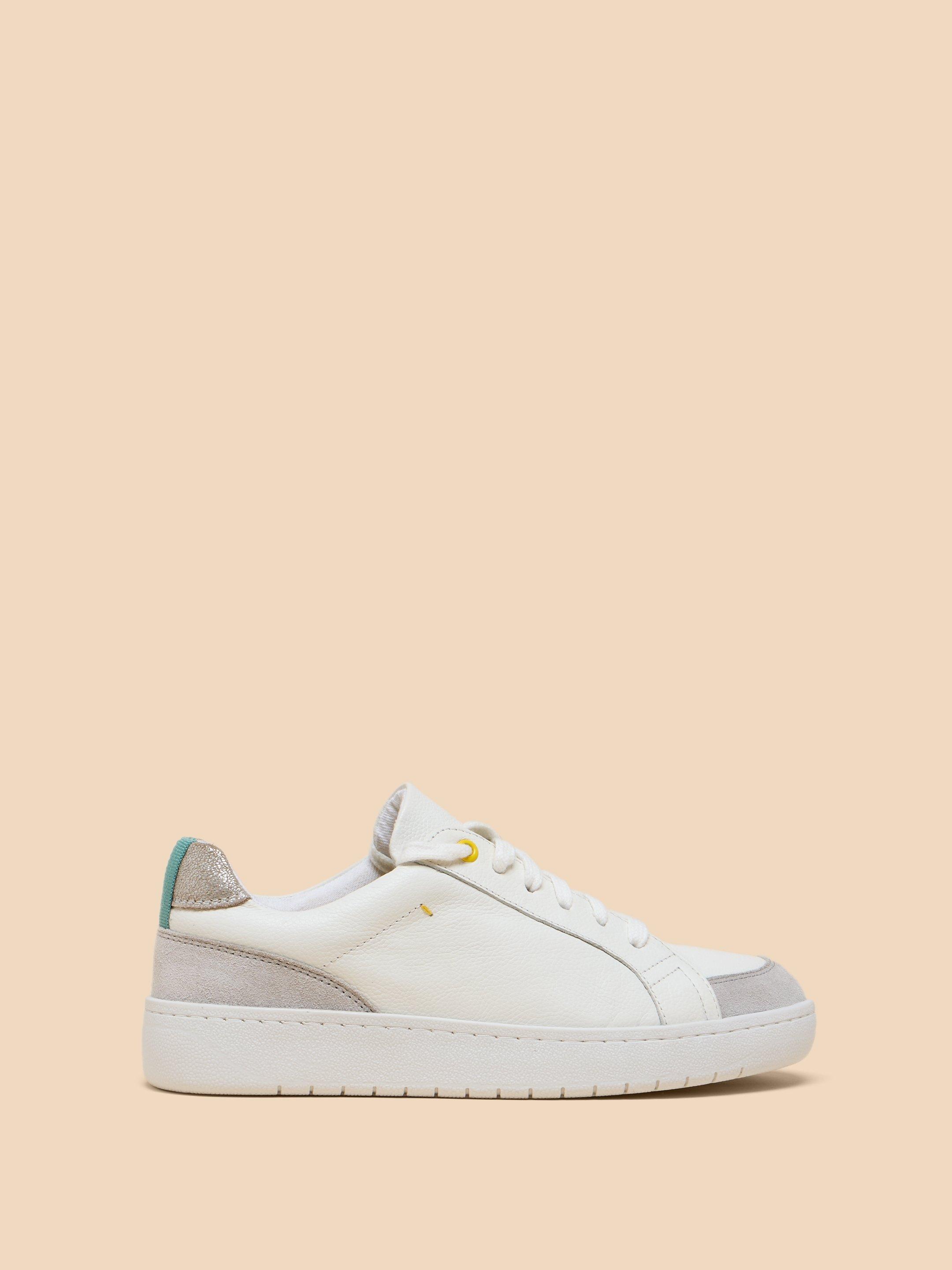 Lily Leather Suede Trainer in WHITE MLT - LIFESTYLE