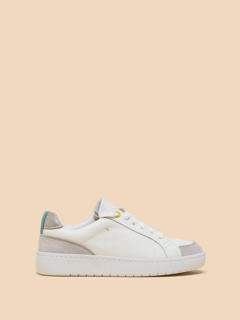 Lily Leather Suede Trainer in WHITE MLT - LIFESTYLE