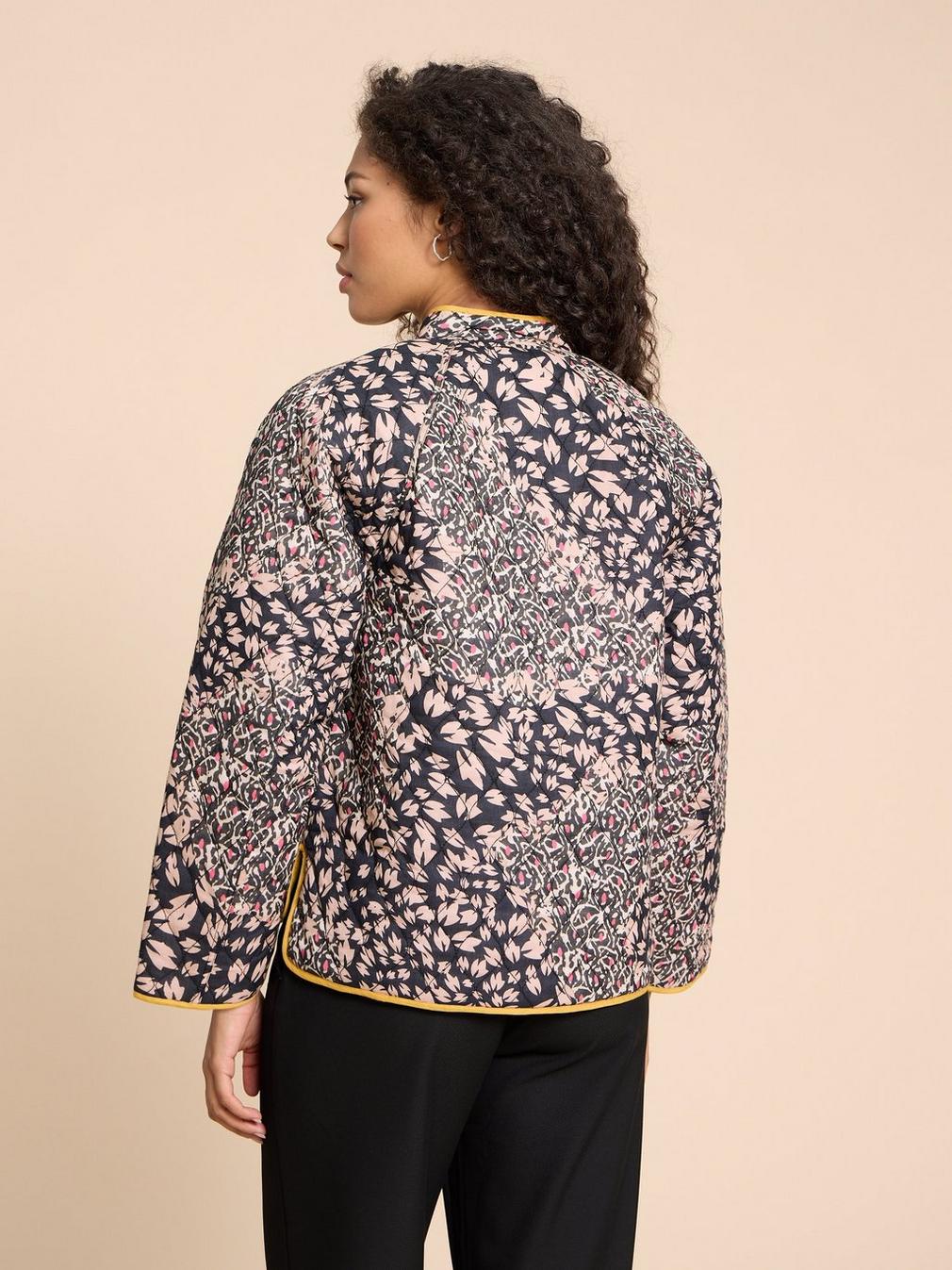 Natalie Reversible Jacket in BLK PR - MODEL BACK