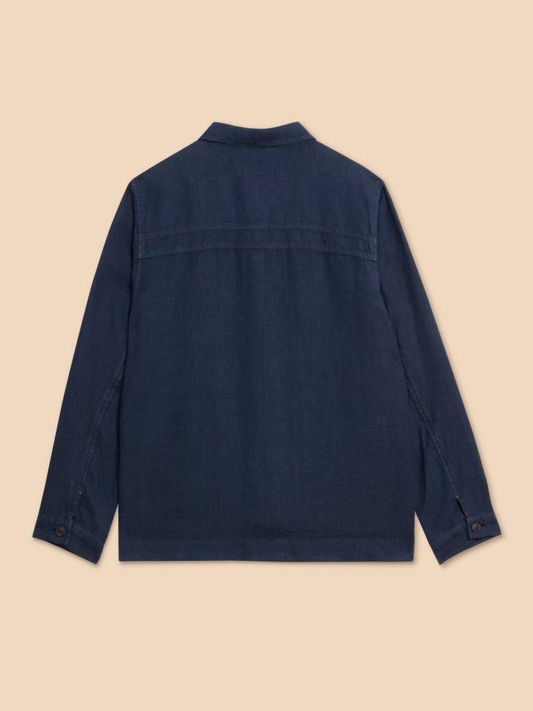 Linen Chore Jacket in DARK NAVY - FLAT BACK