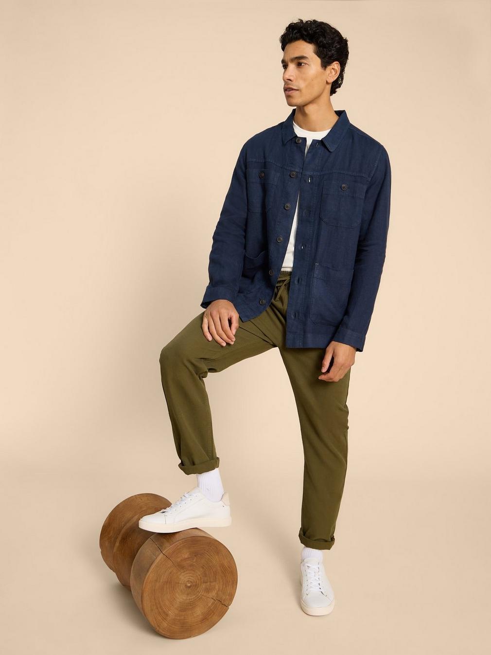 Linen Chore Jacket in DARK NAVY - LIFESTYLE