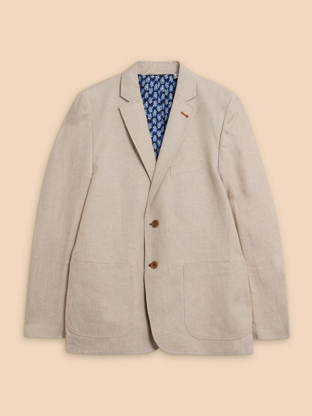 Linen Blazer in NAT WHITE - FLAT FRONT