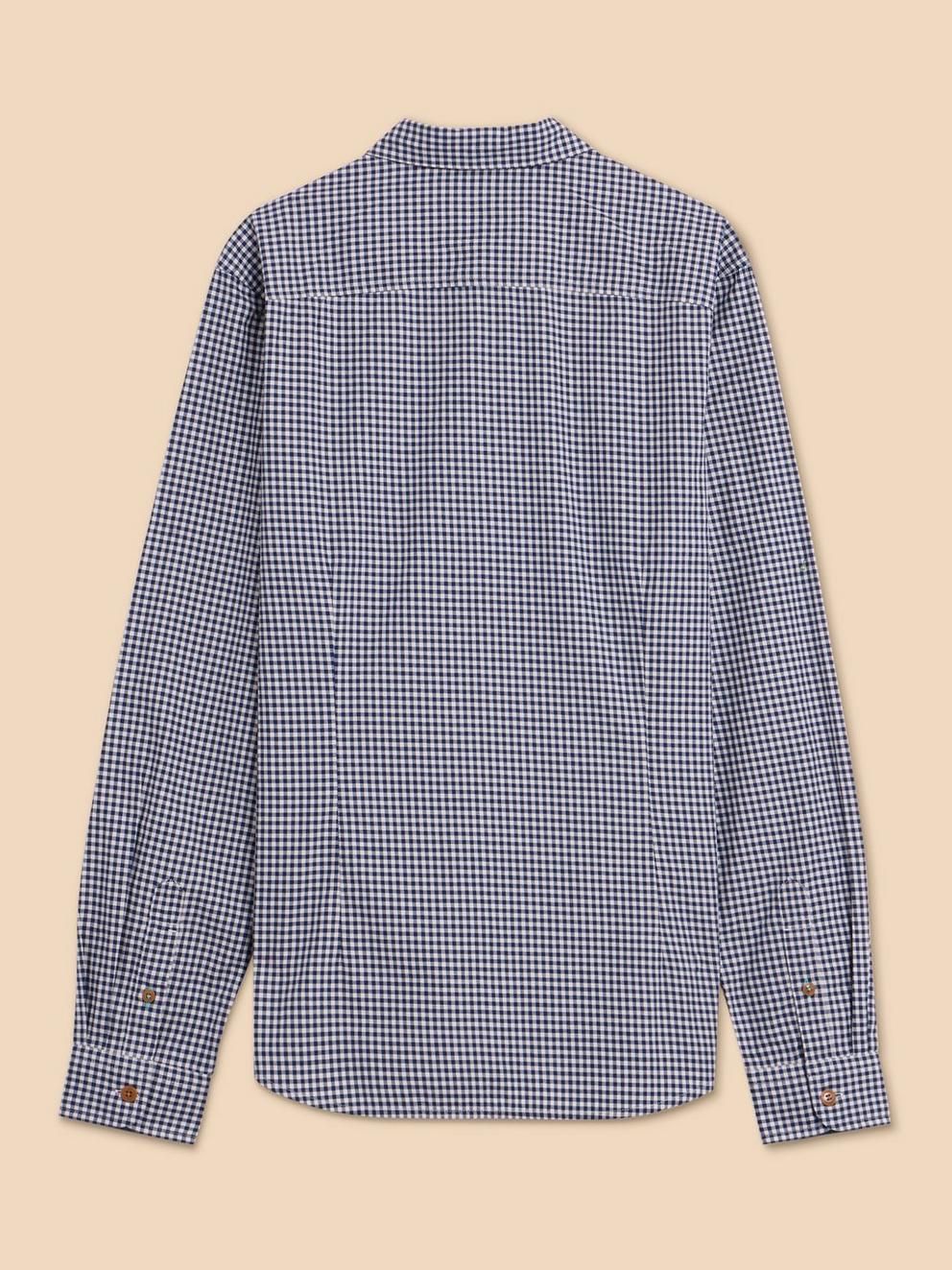 Gingham LS Shirt in NAVY MULTI - FLAT BACK