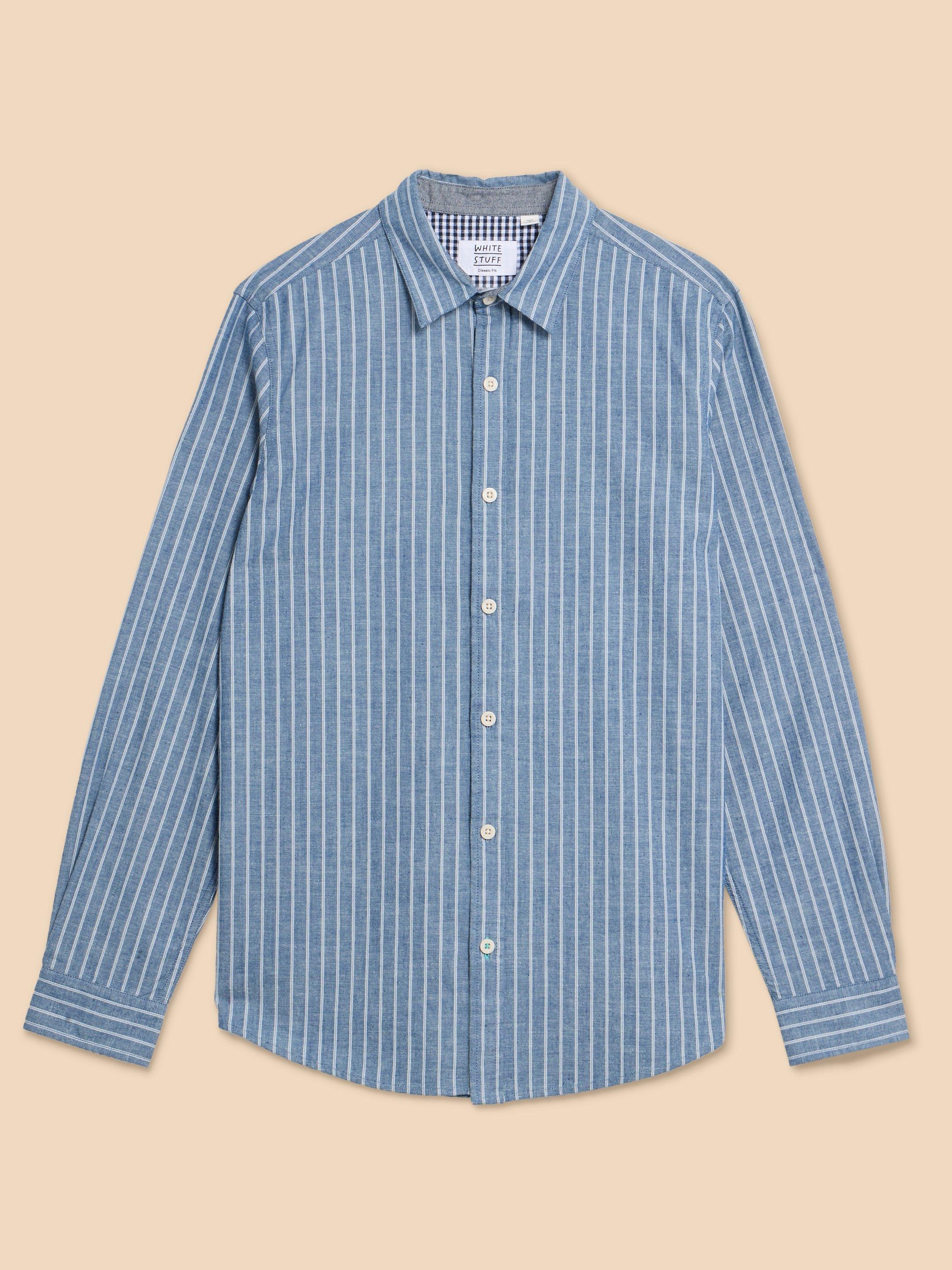 Chemise à Manches Longues Stripe Pour Fille, Taille 14/16, Col Bateau Et Dentelle, Argentée - Occasion TB