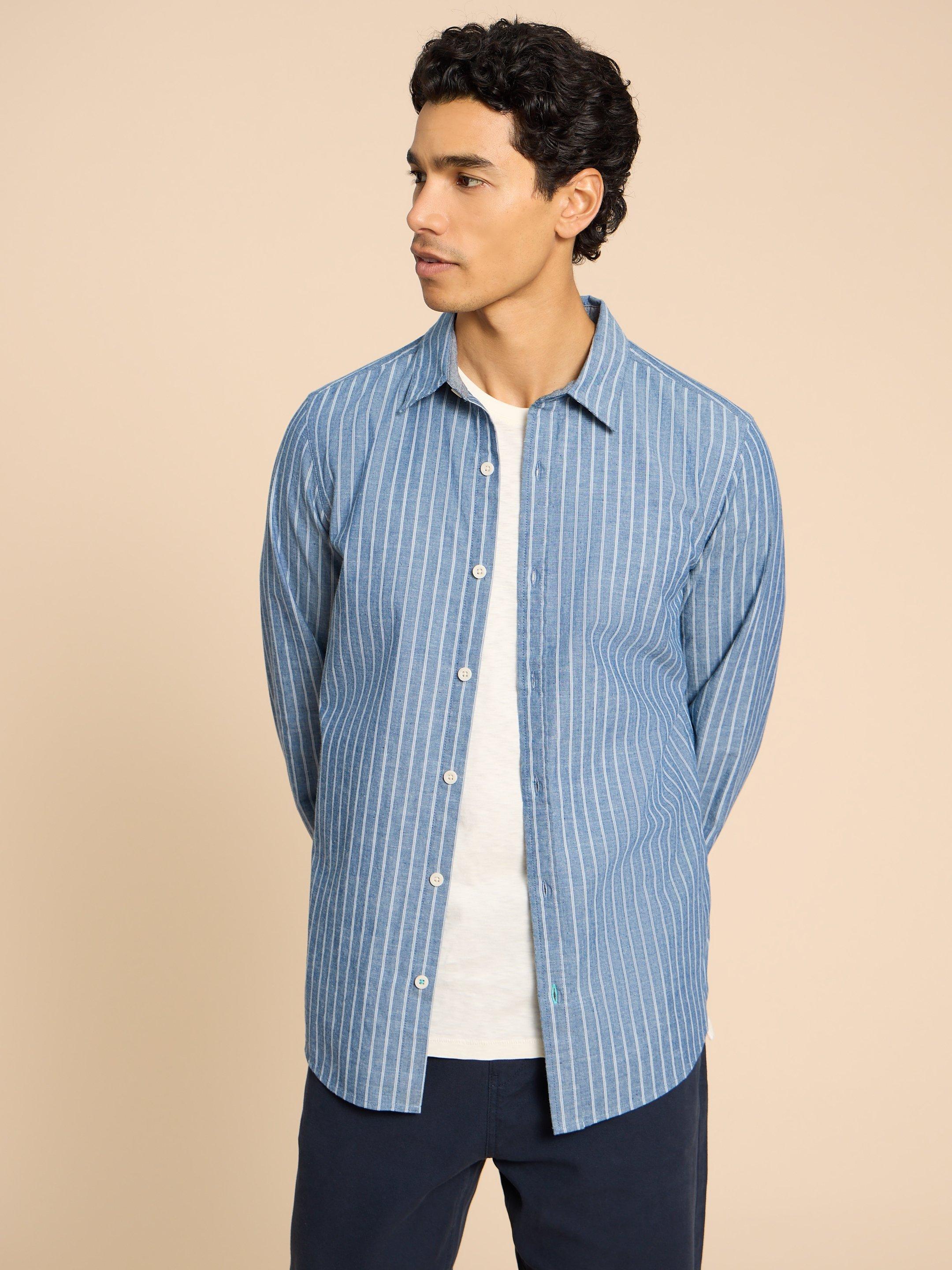 Chemise à Manches Longues Stripe Pour Fille, Taille 14/16, Col Bateau Et Dentelle, Argentée - Occasion TB