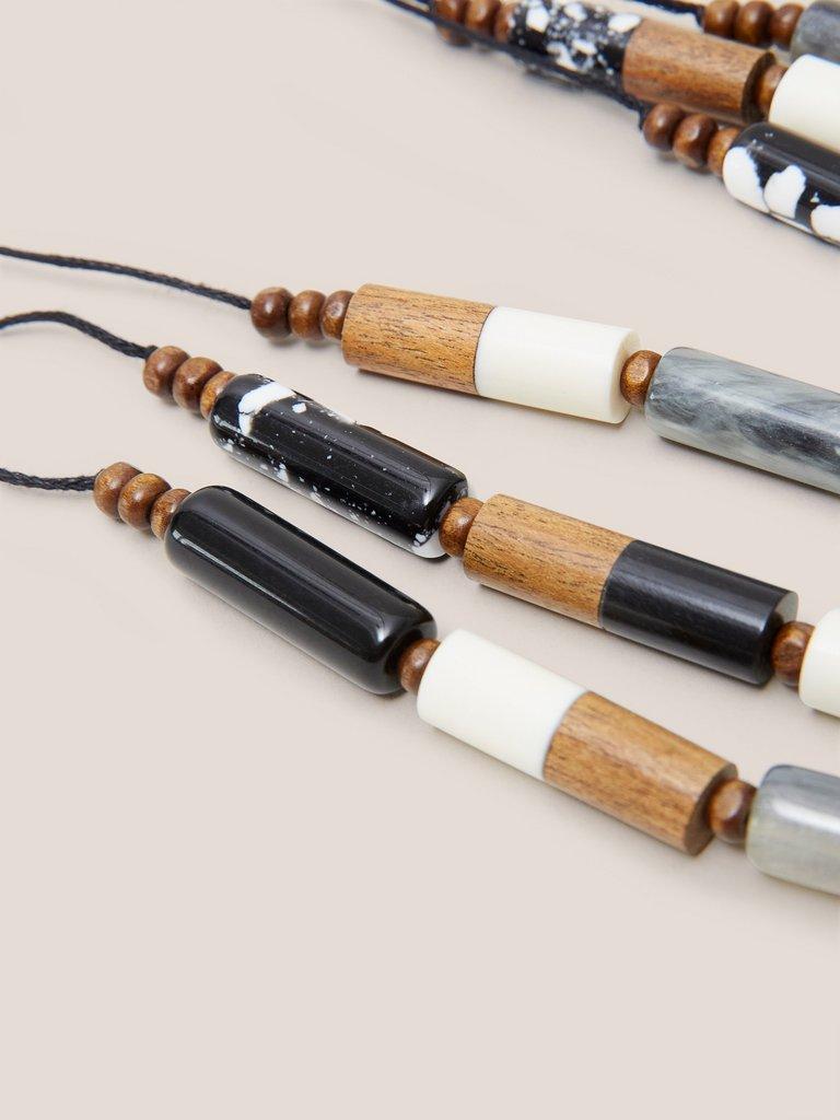 Marilla Multi Row Necklace in BLK MLT - FLAT DETAIL