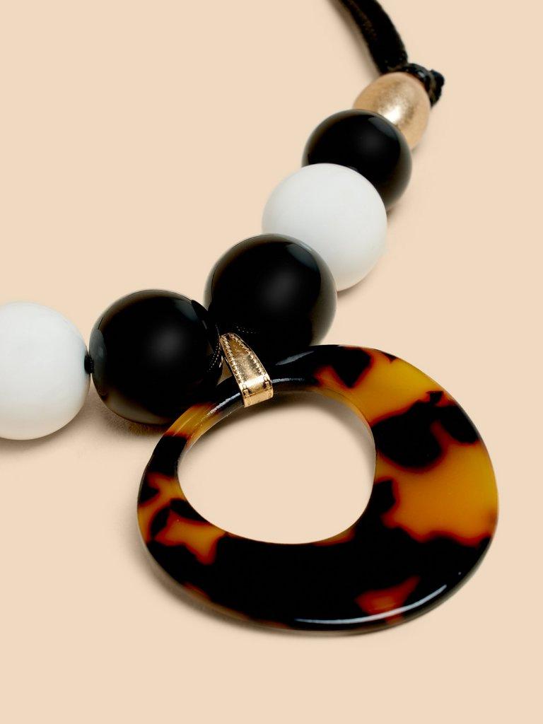 Lilium Suede Bead Necklace in BLK MLT - FLAT DETAIL