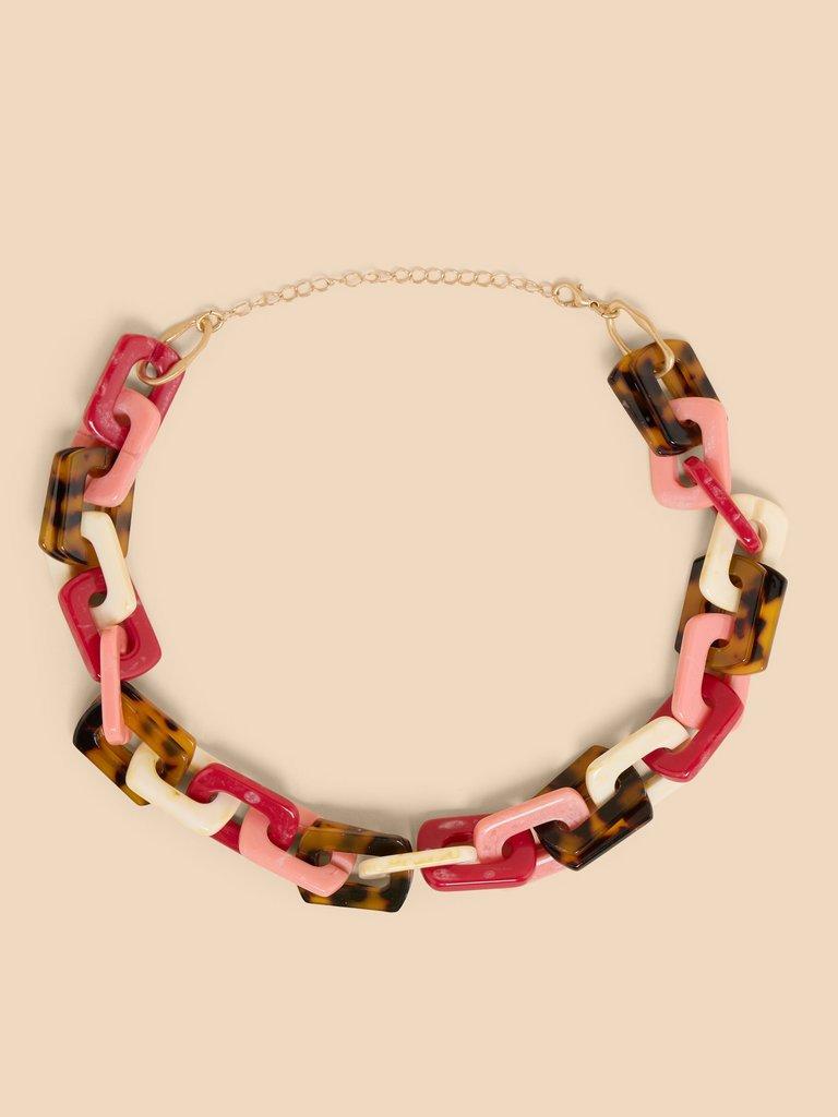 Briar Resin Chain Necklace in PINK MLT - FLAT FRONT