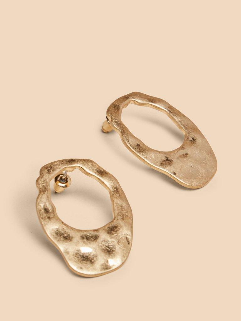 Giacinta Hammered Earring in GLD TN MET - FLAT DETAIL