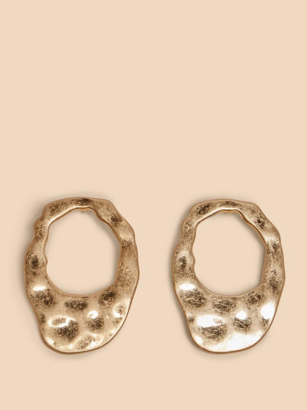 Giacinta Hammered Earring in GLD TN MET - FLAT FRONT