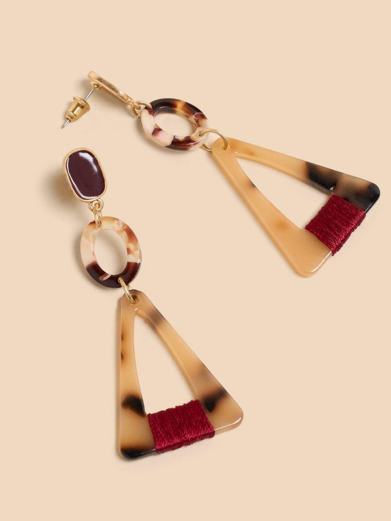 Blossom Resin Drop Earring in RED MLT - FLAT DETAIL