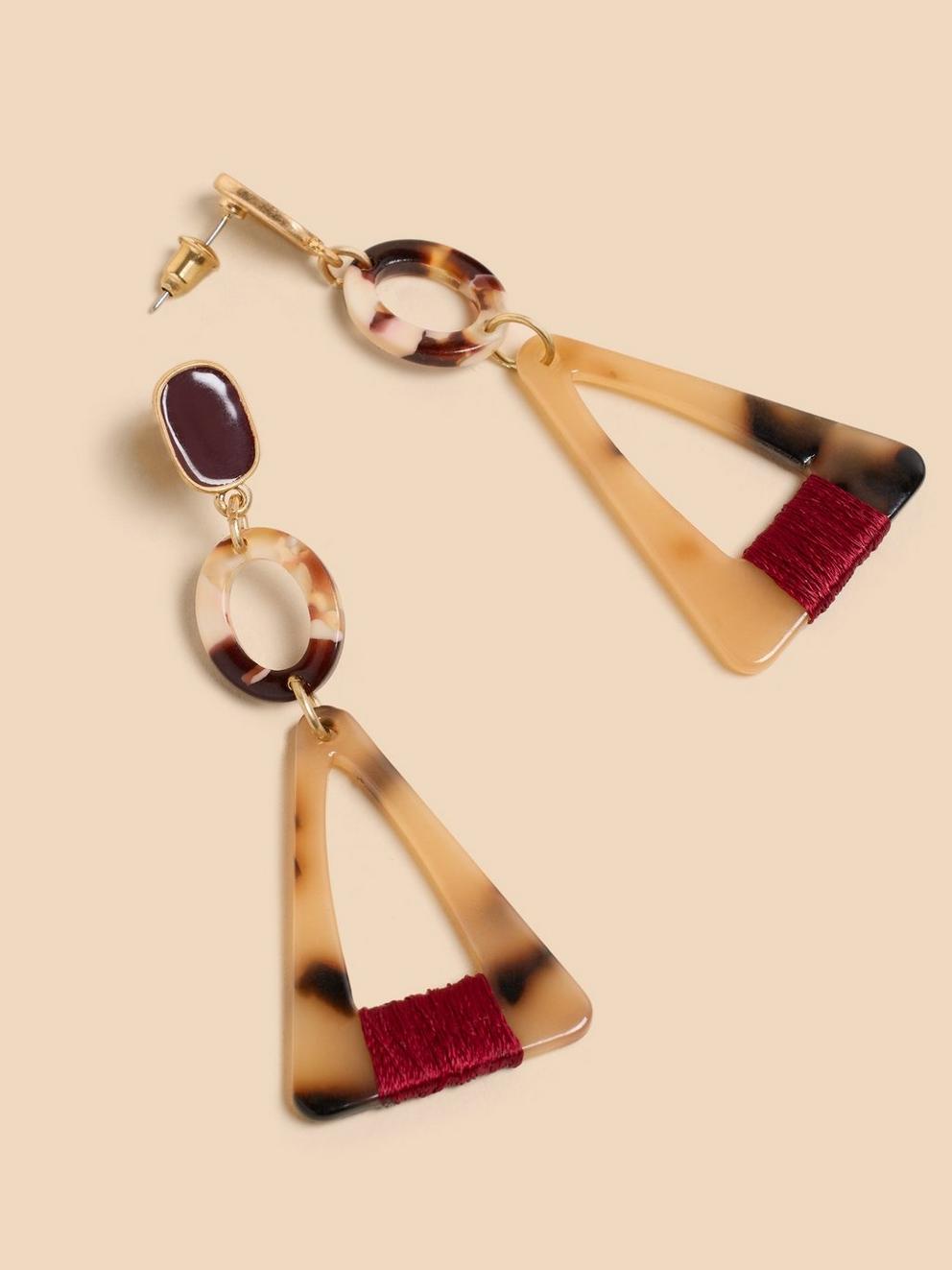 Blossom Resin Drop Earring in RED MLT - FLAT DETAIL