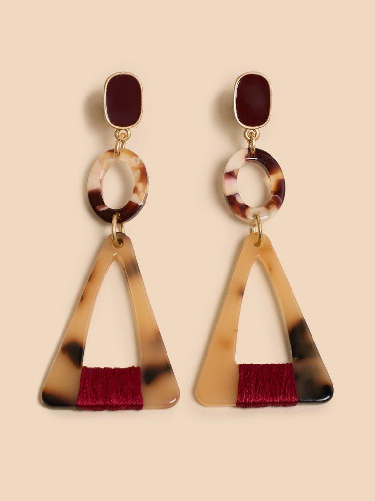 Blossom Resin Drop Earring in RED MLT - FLAT FRONT