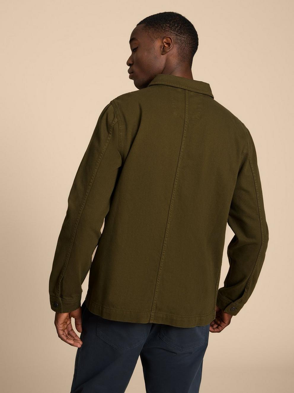 Kynman Workwear Jacket in KHAKI GRN - MODEL BACK