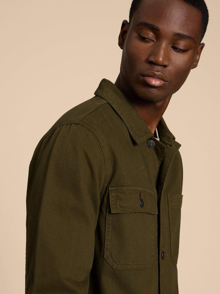 Kynman Workwear Jacket in KHAKI GRN - MODEL FRONT