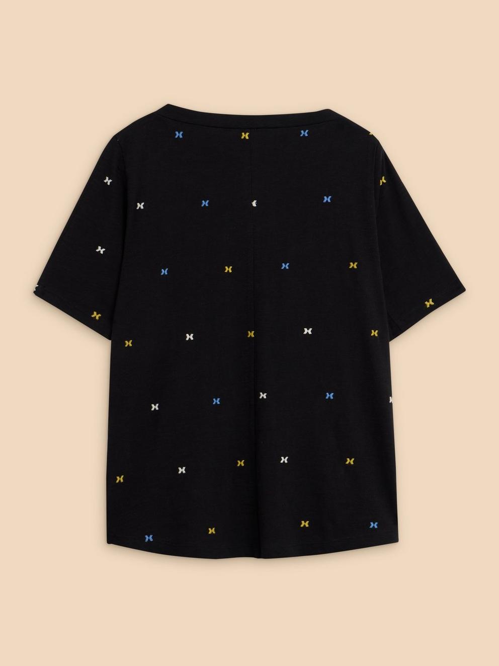 WINNIE EMBROIDERED TOP in BLK MLT - FLAT BACK