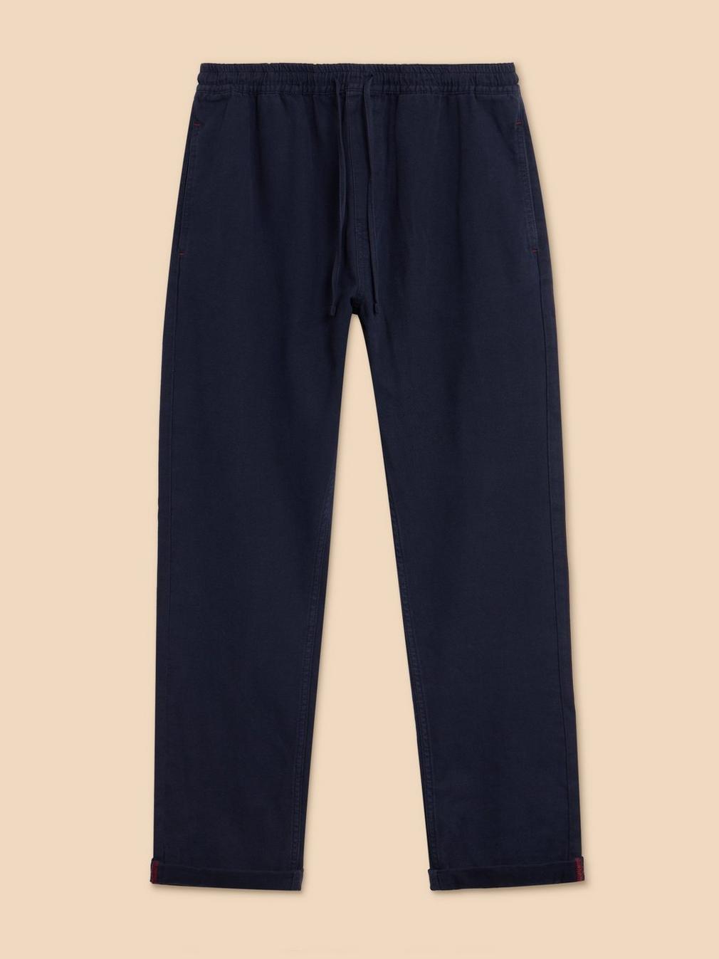 Dempsey Drawstring Trouser in DARK NAVY - FLAT FRONT