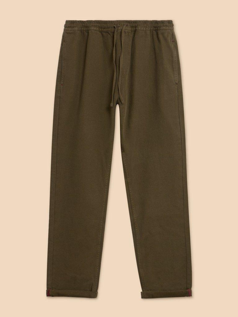 Dempsey Drawstring Trouser in KHAKI GRN - FLAT FRONT