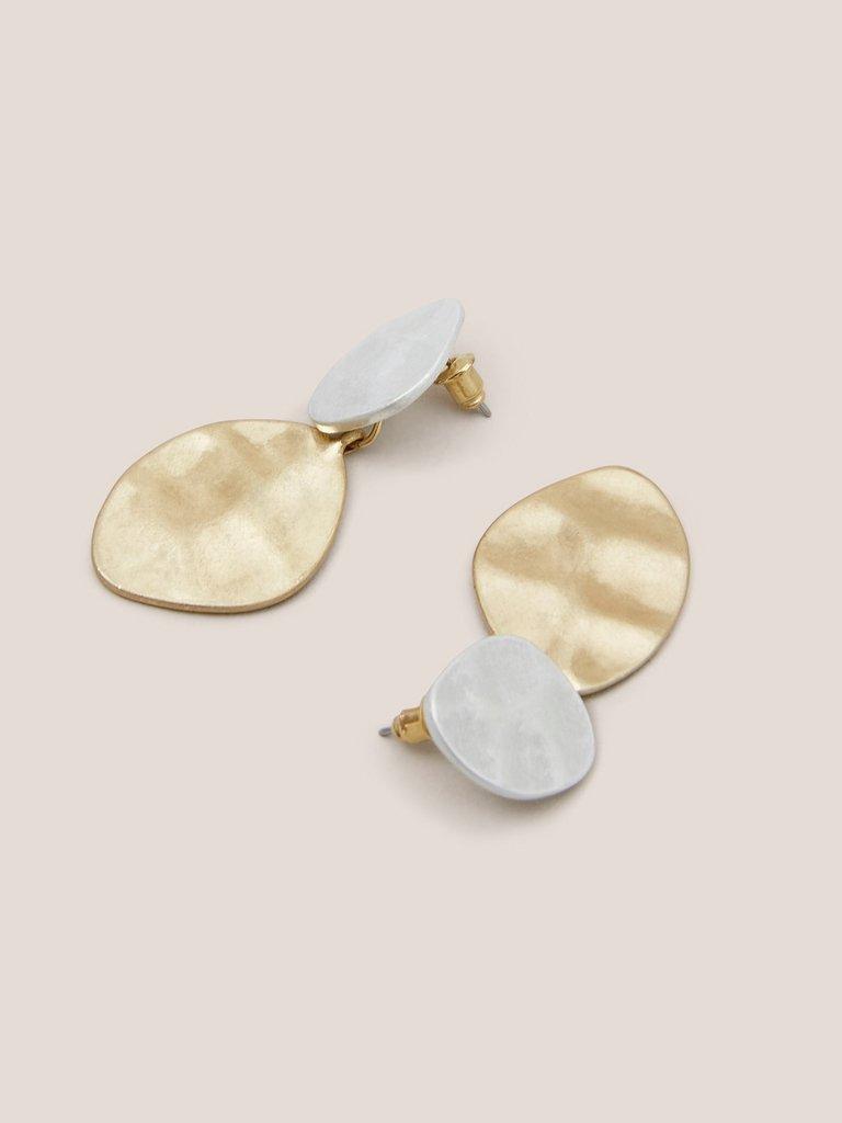 Pansy Hammered Earring in MIXED MET - FLAT DETAIL