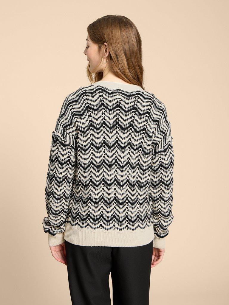 STELLA CHEVRON CARDI in WHITE MULTI White Stuff