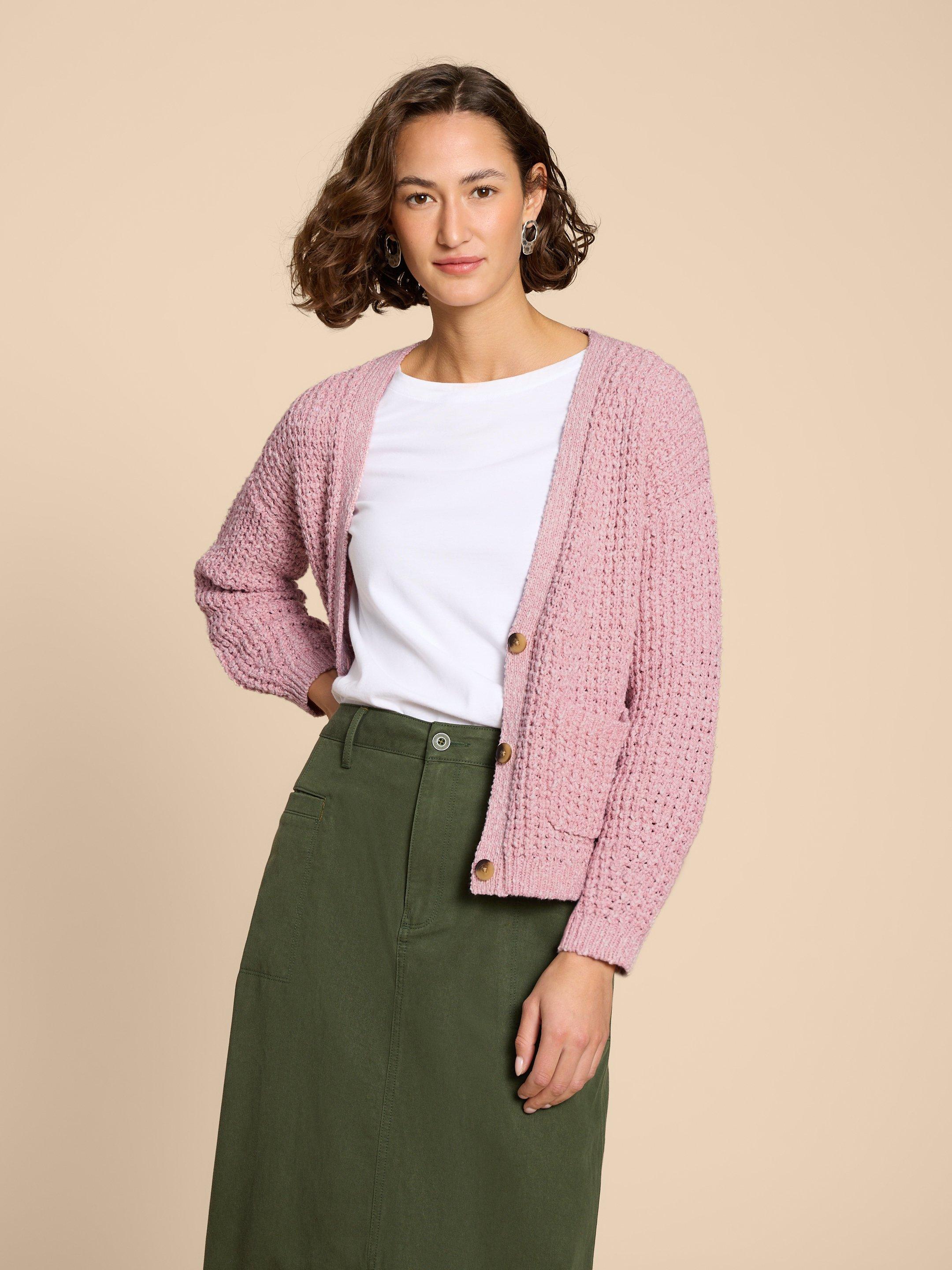 SESSI CARDI in DUSTY PINK White Stuff