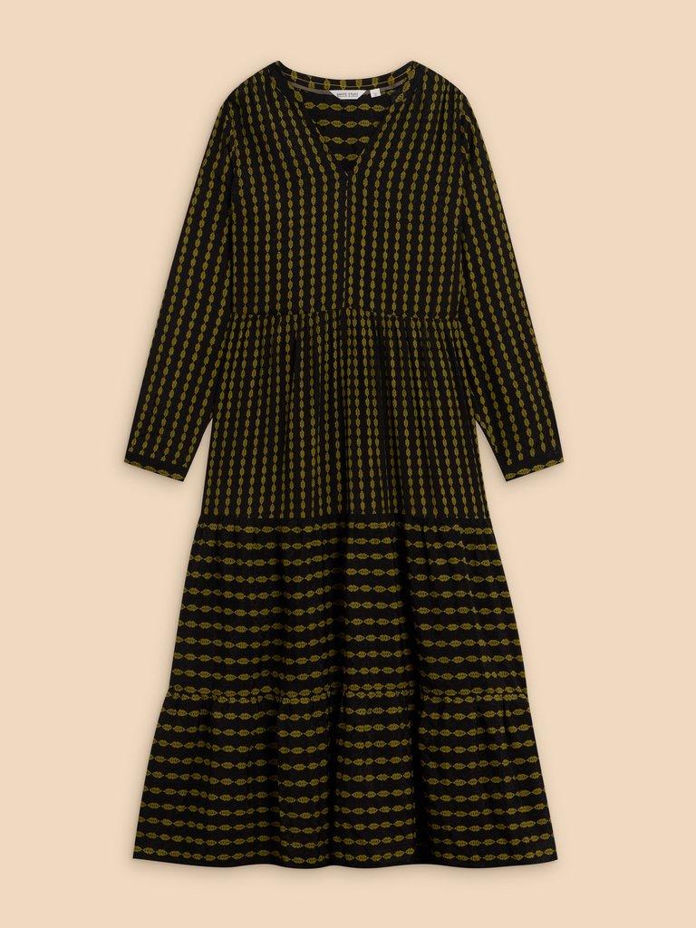 Winnie Maxi Dress in BLK PR - FLAT FRONT