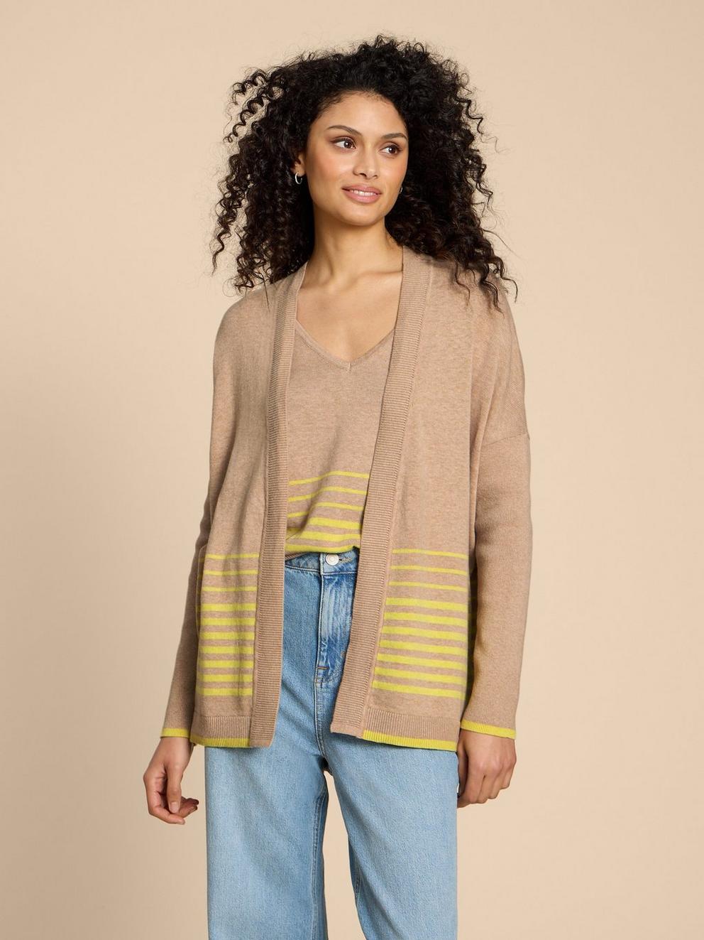 LILY LONGLINE CARDI in NAT MLT - LIFESTYLE