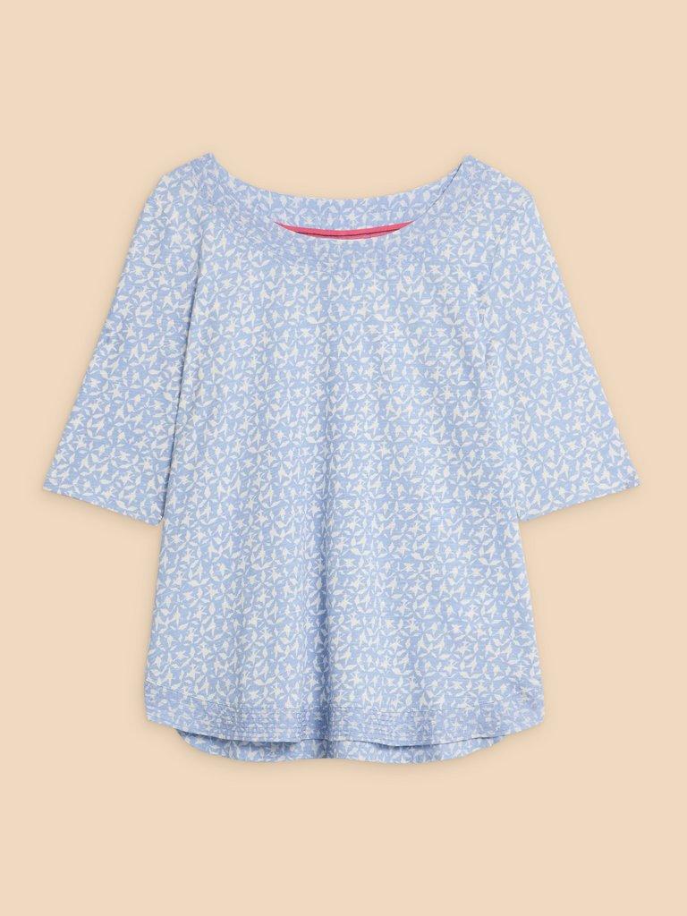 WEAVER JERSEY TOP in BLUE PR - FLAT FRONT