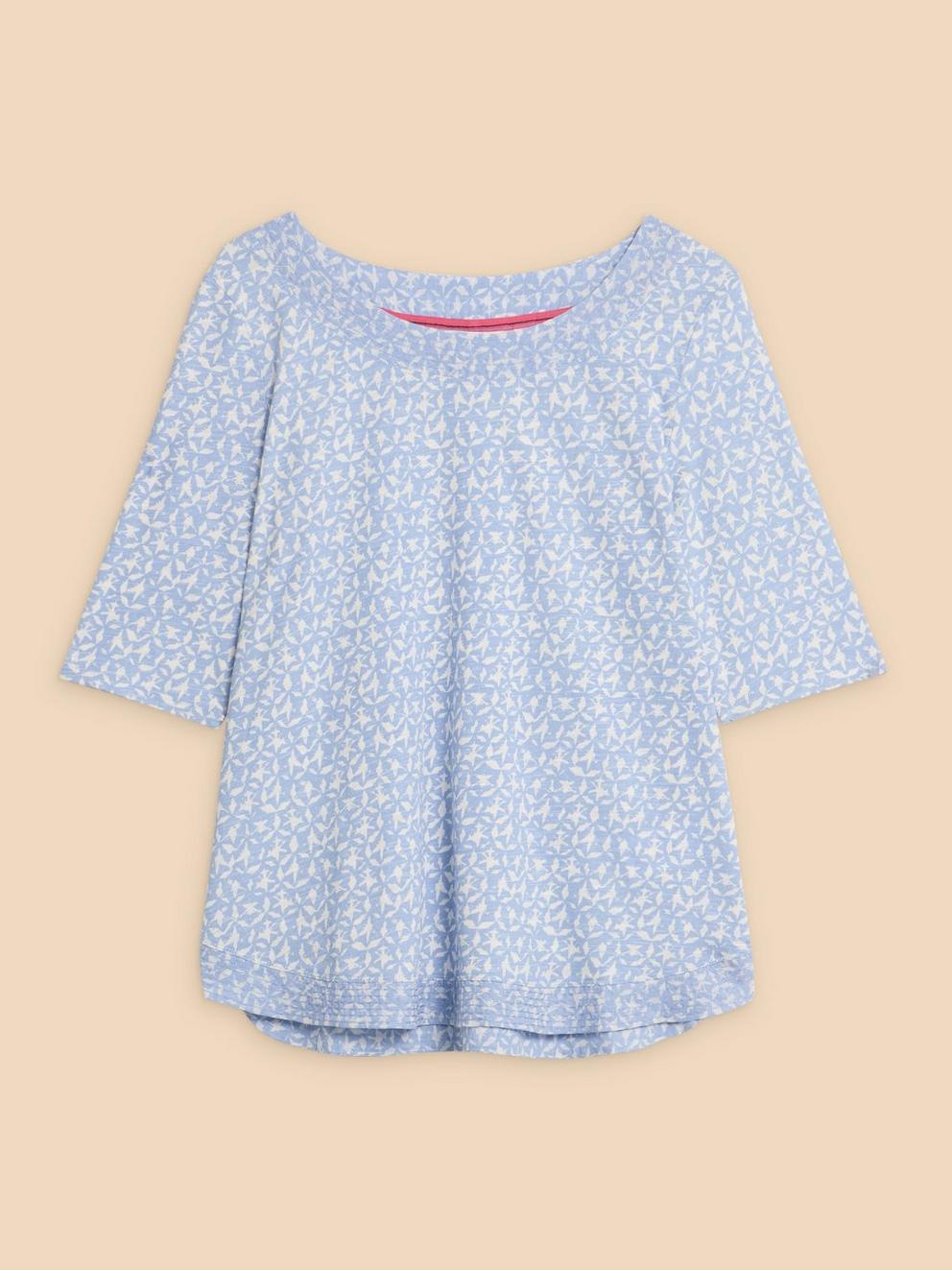 WEAVER JERSEY TOP in BLUE PR - FLAT FRONT