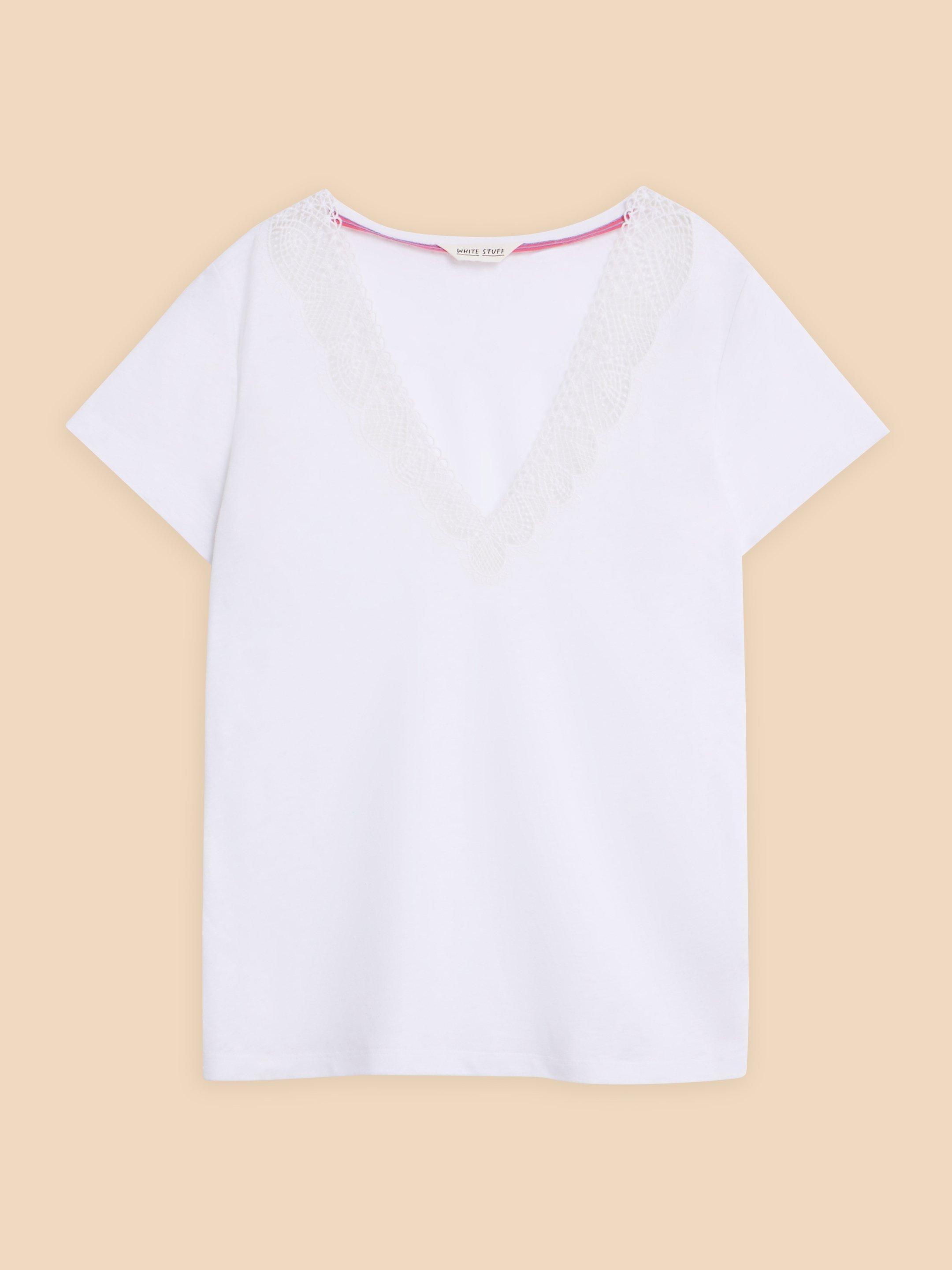 ELLIE LACE TEE in BRIL WHITE - FLAT FRONT
